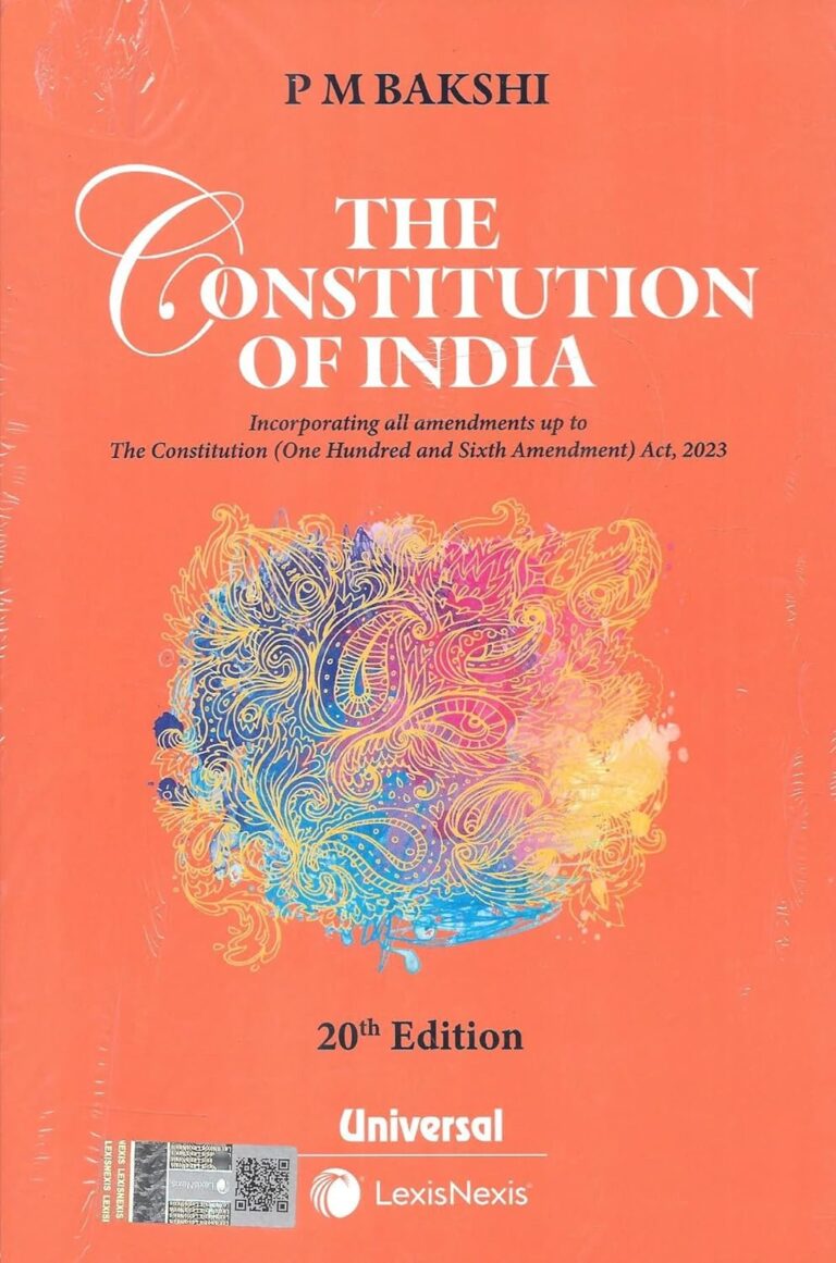 Bare Act Constitution of India by PM Bakshi 20th edition book cover